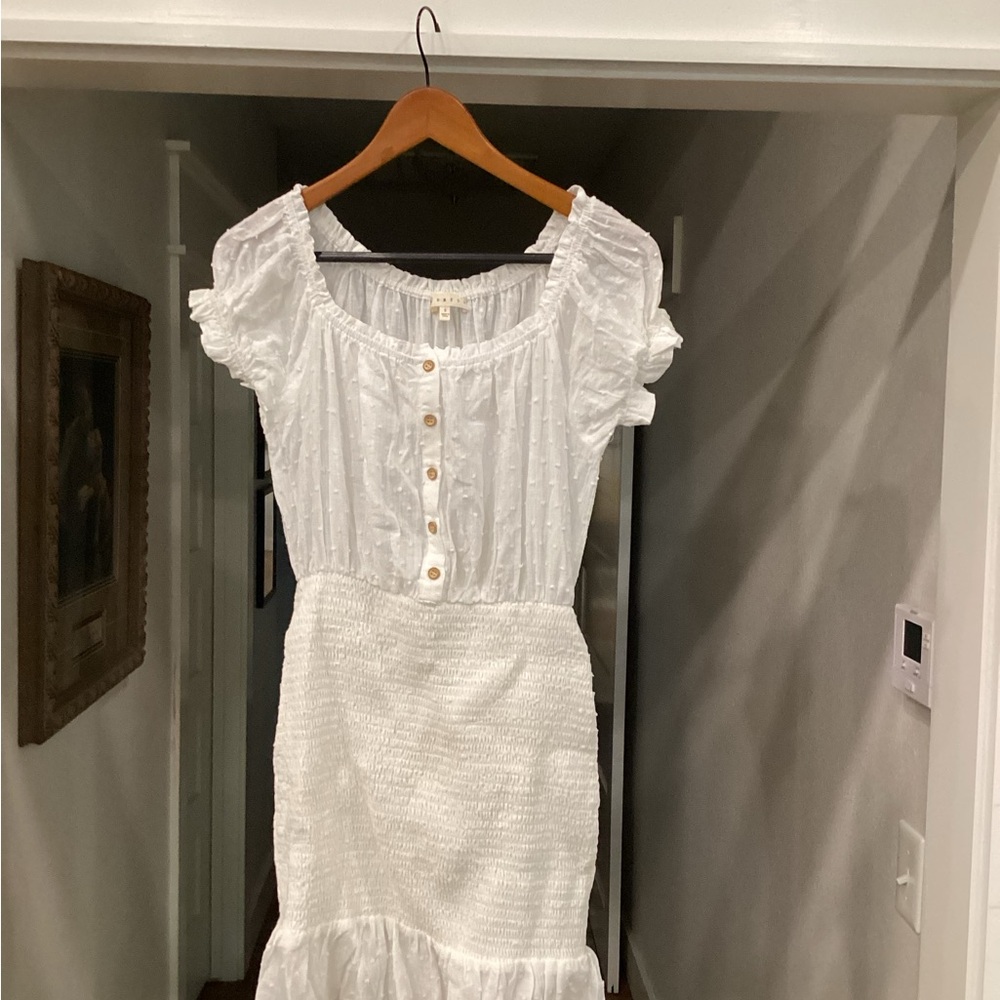 Elegant White Ruffled Dress